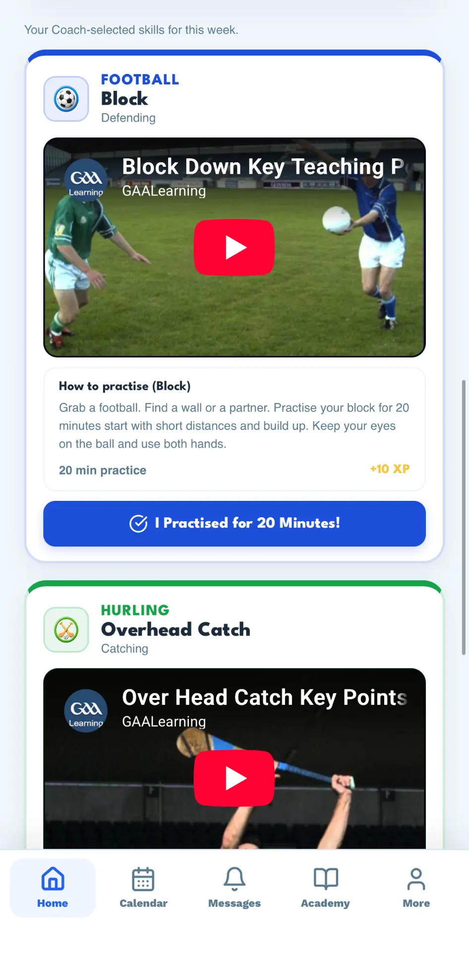 Academy experience inside the Spraoi App